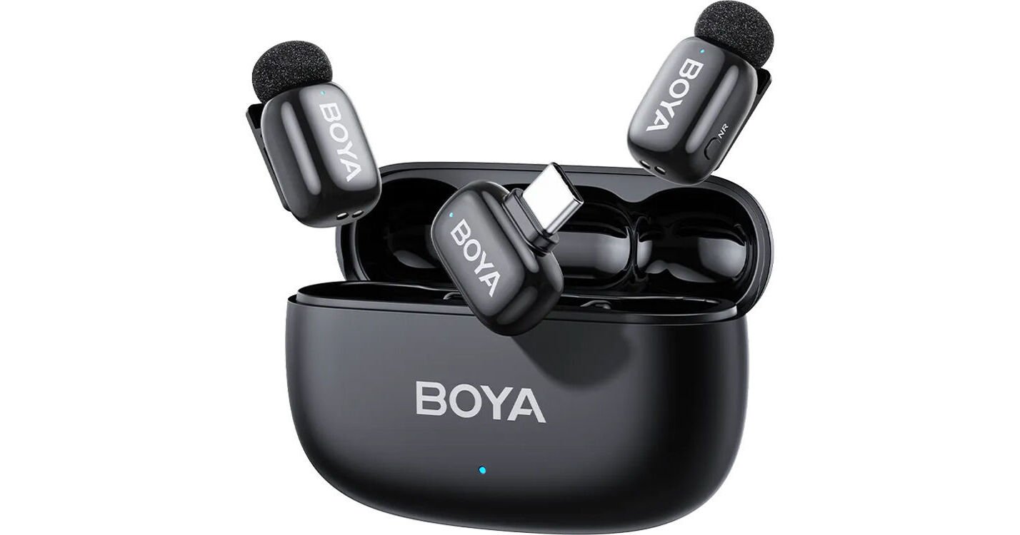 BOYA mini-2-02-Upgraded Super Mini Wireless Microphone with AI Noise Cancellation
